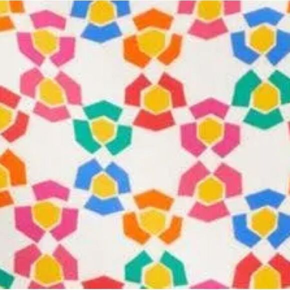 Saloni Geometric Long Sleeve Poplin Shirtdress Ruffle Hem US 4 - Picture 8 of 8